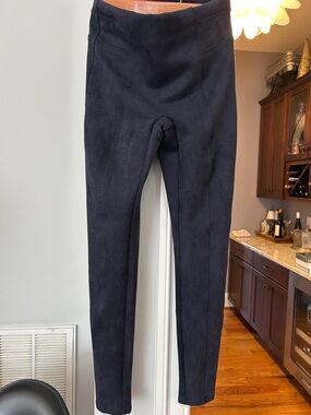SPANX Midnight Navy Ponte Faux-Suede Leggings